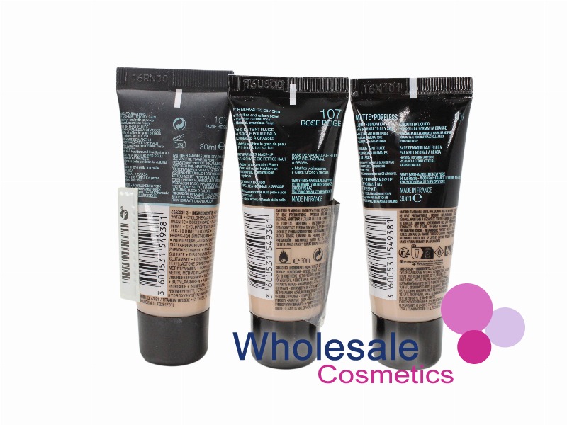 6 x Maybelline Fit Me Matte & Poreless Liquid Foundation - 107 ROSE BEIGE